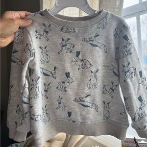 Gray Bunny Print Sweatshirt